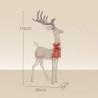 Decorazione Natalizia da Interno ed Esterno a Forma di Renna con 137 Luci LED, Oro