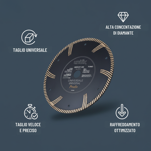 Disco diamantato turbo universale cemento, cemento armato, granito *** misura Ø 115 x 2,4 mm, confezione 1