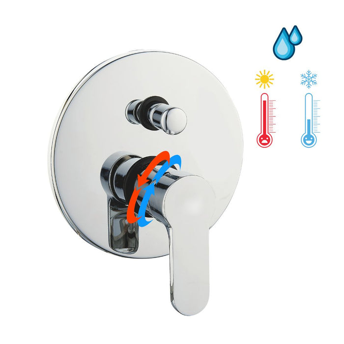 Kit doccia tondo completo di soffione doccetta e miscelatore con deviatore hope