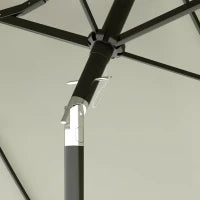 Ombrellone da Giardino Doppio Inclinabile con Apertura a Manovella, 285x147x227cm, Beige