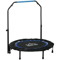 Mini Trampolino Fitness Ø102 cm Pieghevole con Manubrio Regolabile in Altezza, Blu