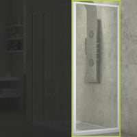 Ogomondo lato fisso per box doccia slide cristallo temprato bianco *** misure 68-70,5xh185 cm trasparente, confezione 1