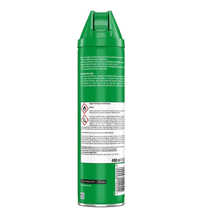 Baygon spray insetticida per formiche e scarafaggi plus 5 flaconi da 400 ml ciascuno