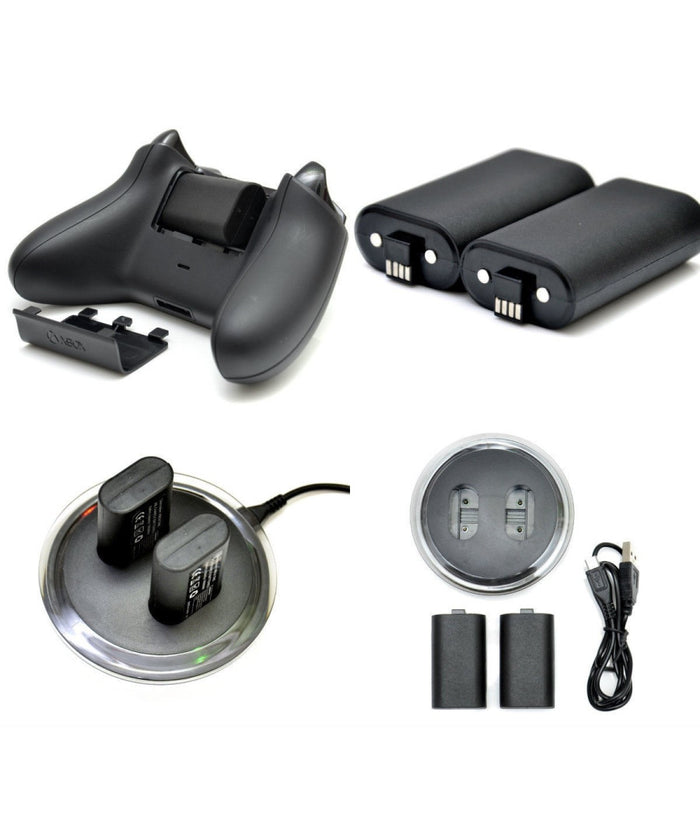 2x Batteria Ricaricabile + Di Ricarica Dock Stazione Per Xbox One Joystick         