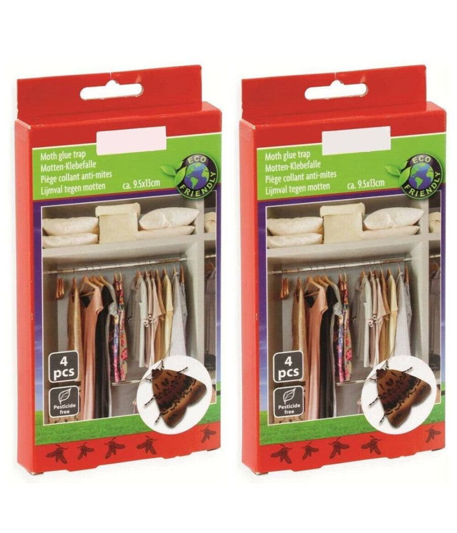 2x Confezioni Trappola Adesiva Tarme Cibo E Insetti Per Mobili E Armadi 8 Fogli         