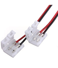 2x Connettore Singolo A Clip 8mm Per Striscia Strip Led Monocolore Smd         
