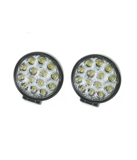 2x Faro Supplementare 12v 14 Led 42w Profondita Auto Fuoristrada Rotondo 6000k         