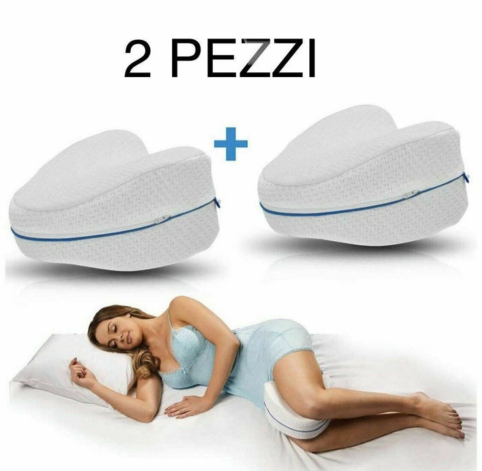 2x LEG PILLOW CUSCINO PER DORMIRE GAMBE SCHIENA MEMORY FOAM SUPPORTO ORTOPPEDICO - ZENCOCCO