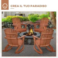 Sedia Adirondack in Legno, Sedia a Dondolo per Giardino ed Esterni Impermeabile, 77x94x97cm Teak