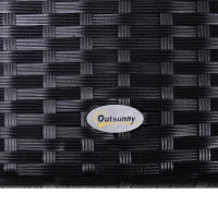 Dondolo da Giardino in Polyrattan a 3 Posti con Tettuccio Apribile Regolabile, Cuscino di Seduta con Protezione Solare, Panca Sospesa con Portata Fino a 360 kg, 198 x 124 x 179 cm, Nero