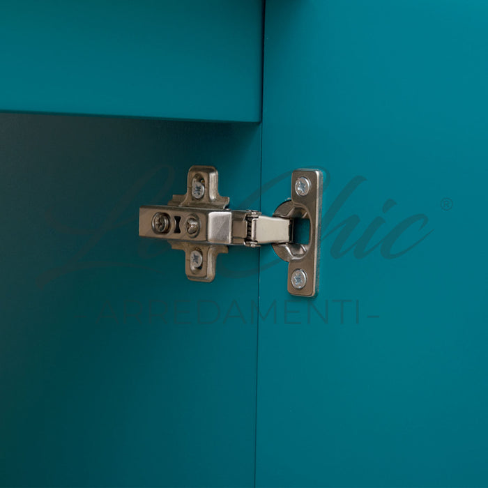 Mobile moderno sospeso Luxury verde smeraldo - 120 cm, Specchiera con applicco