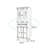 Colonna barocco white 150 cm con decorazioni