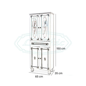 Colonna barocco white 150 cm con decorazioni
