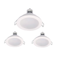 3 Faretti LED da Incasso Dimmerabili 5W 220V Rotondi Bianchi 6500K D87mm H36mm Foro 70mm IP65