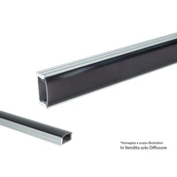 3 Metri Diffusore Copertura PC Fumé Nera Smerigliata per Profilo Alluminio Strip LED Universale