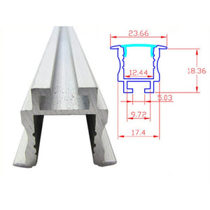 3 Metri Profilo Barra Alluminio Incasso con Molla Alto Profondo 24x20mm Interno 12mm