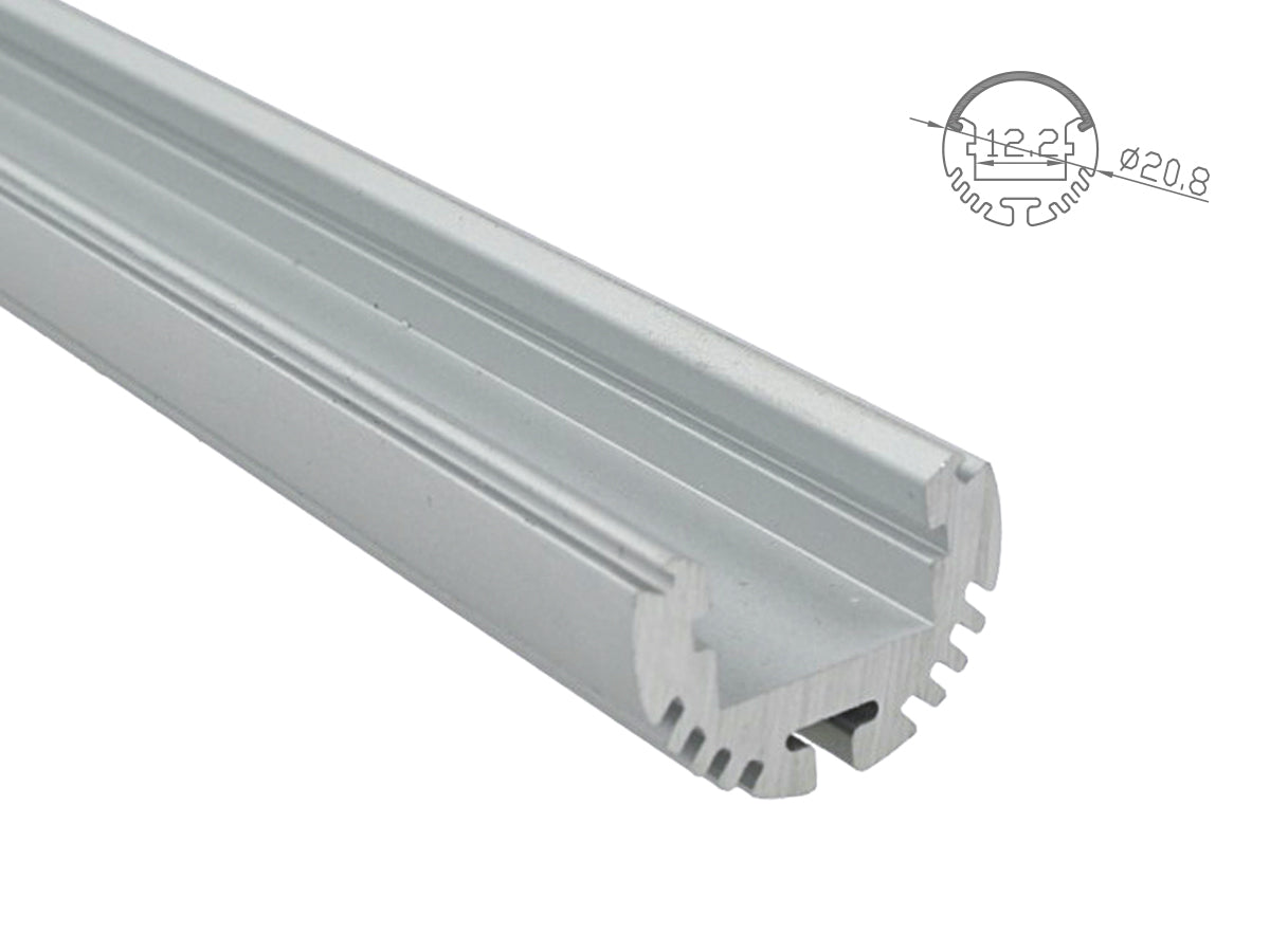 3 Metri Profilo Barra Alluminio Tondo Multiuso per Strip LED 5 Modalità di Montaggio
