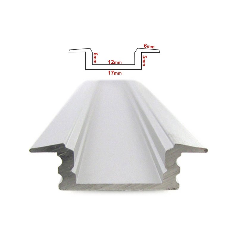 3 Metri Profilo Canalina Barra Alluminio LED Anodizzato Quadrato Incasso Slim per Striscia LED fino 12mm