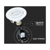3 PZ Faretti LED Incasso Rotondo Orientabile 5W Carcassa Bianco 6400K Freddo con Lampada GU10 Sostituibile SKU 8883