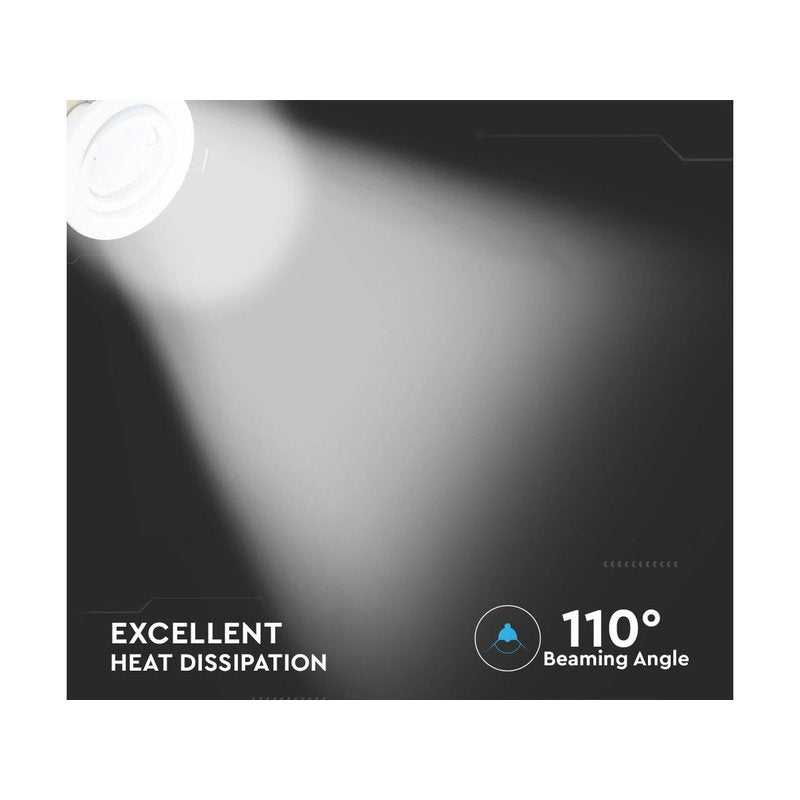 3 PZ Faretti LED Incasso Rotondo Orientabile 5W Carcassa Bianco 6400K Freddo con Lampada GU10 Sostituibile SKU 8883