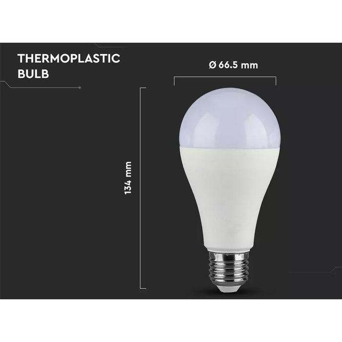 3 PZ Lampada Led E27 A65 15W Bianco Freddo 6400K Bulbo Sfera 1350 Lumen SKU-2818