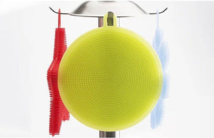 3 SPUGNE MULTIUSO TERMICHE IN SILICONE ANTIBATTERICHI PER CUCINA PIATTI BAGNO