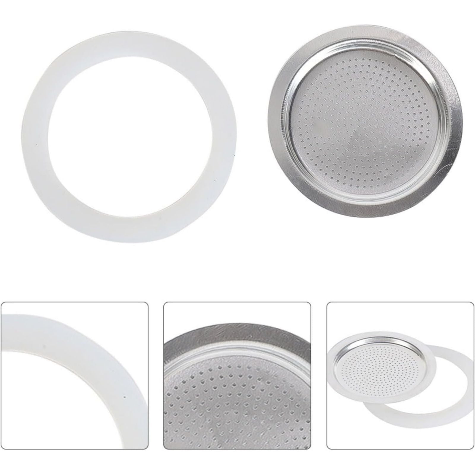 3 Tazze Guarnizione e Filtro Caffettiera Universale per Moka  (3 tazze) 53326