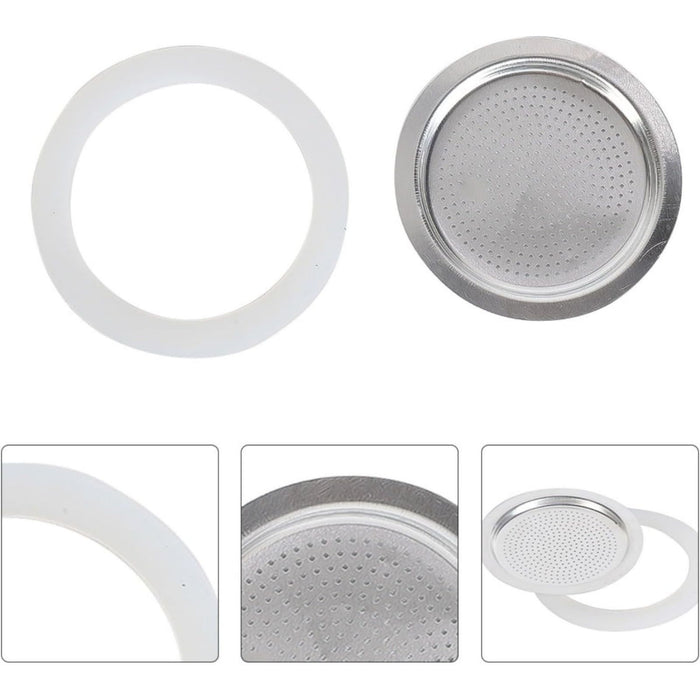 3 Tazze Guarnizione e Filtro Caffettiera Universale per Moka  (3 tazze) 53326