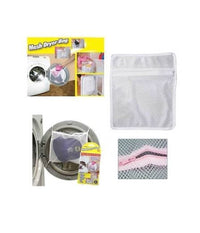3 Borsa A Rete Con Zip Cerniera 40x50 Cm Proteggi Lava Capi Delicati Biancheria         