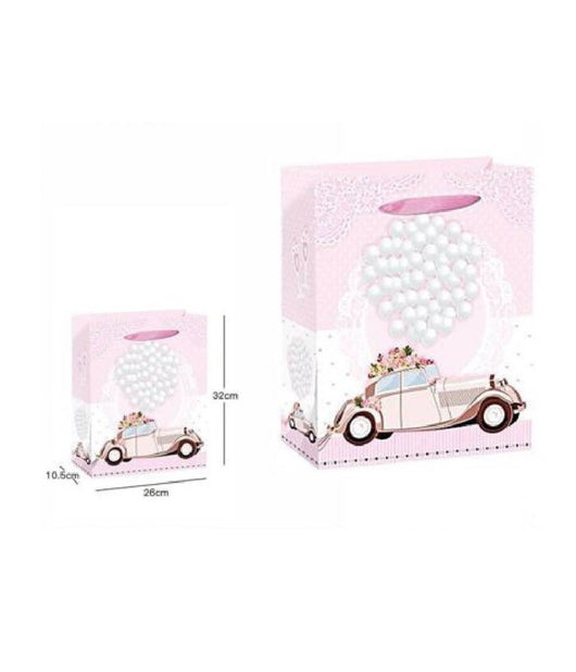 3 Buste Busta Regalo Sacchetto 26x32x10.5cm Matrimoni Nozze 63977 Varie Fantasie         