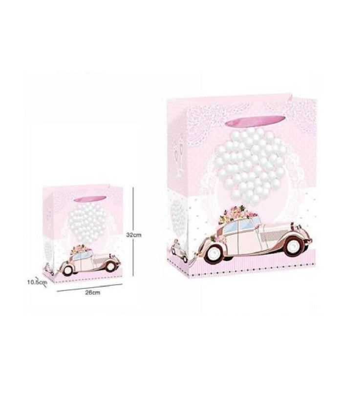 3 Buste Busta Regalo Sacchetto 26x32x10.5cm Matrimoni Nozze 63977 Varie Fantasie         