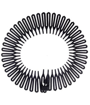 3 Cerchietto Frontino Raggiera Nero 10cm Ferma Capelli In Plastica Acconciatura         