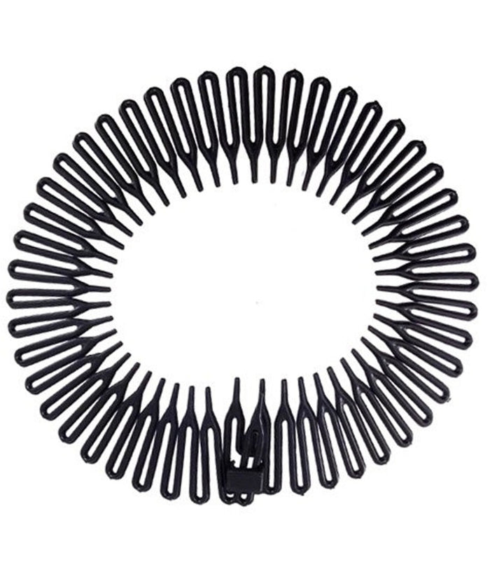 3 Cerchietto Frontino Raggiera Nero 10cm Ferma Capelli In Plastica Acconciatura         