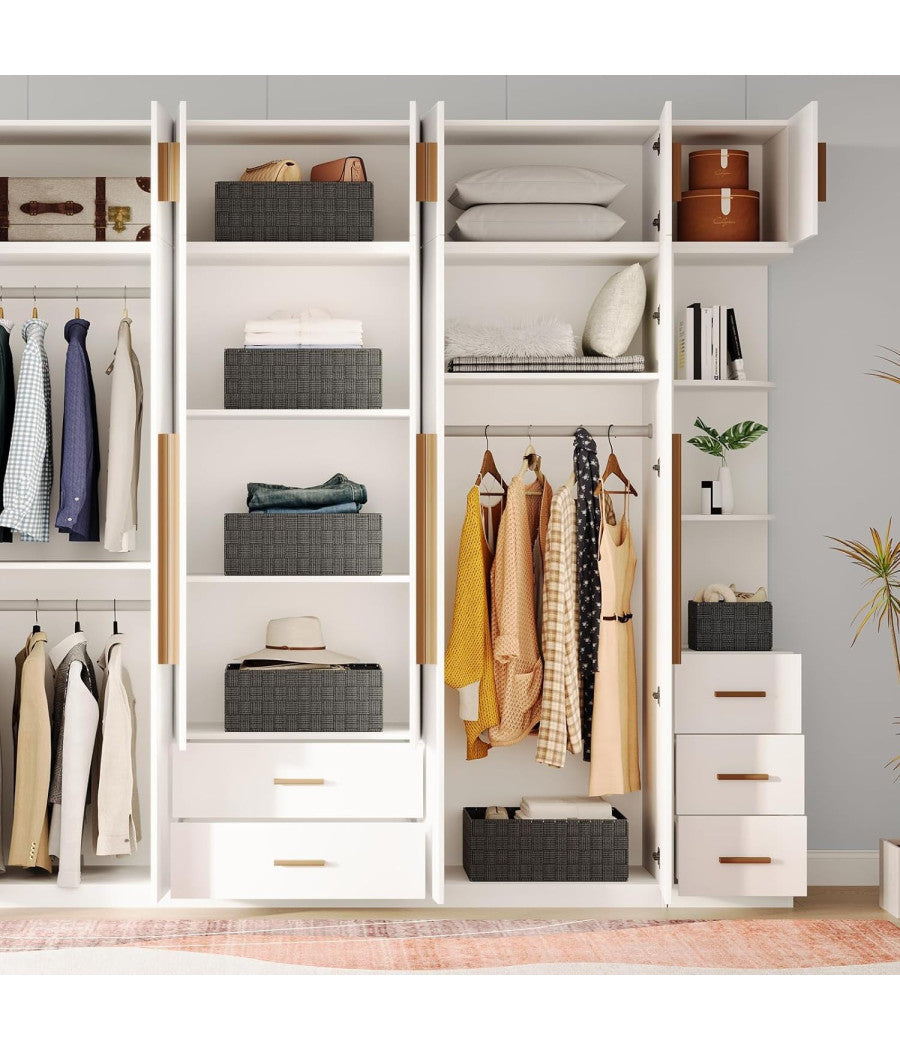 3 Cestini Tessuto Scatole Organizer Bagno Portaoggetti Makeup Grigio Scuro 79050         