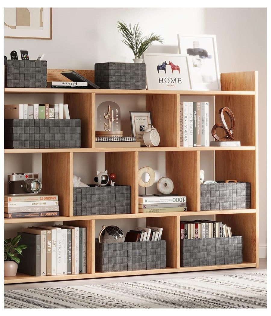 3 Cestini Tessuto Scatole Organizer Bagno Portaoggetti Makeup Grigio Scuro 79050         