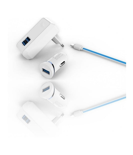 3 In 1 Spina Alimentatore Con 2 Porte Usb Adattatore Smartphone Cellulare         