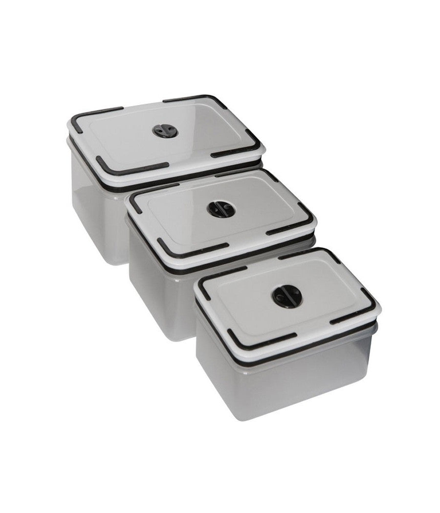 3 Pezzi Contenitore Cucina Per Cibo Pranzo Plastica Trasparente Salva Freschezza         