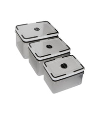 3 Pezzi Contenitore Cucina Per Cibo Pranzo Plastica Trasparente Salva Freschezza         