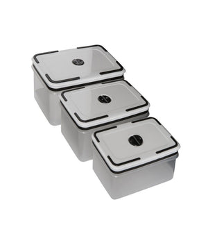 3 Pezzi Contenitore Cucina Per Cibo Pranzo Plastica Trasparente Salva Freschezza         