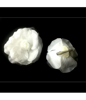 3 Pinza Molletta Metallo Rosa Bianco Bianca Fiore Rose Capelli Accessori Sposa         