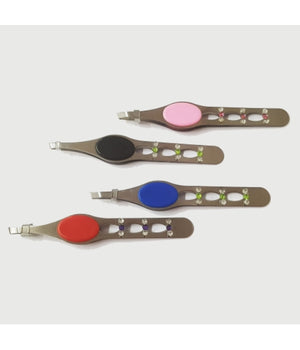 3 Pinzetta Pinzette Glitter Colorate Casuali Ergonomica Acciaio Sopracciglia         