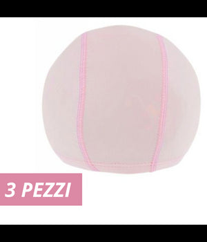 3 Pz Cuffia Piscina Mare Nuoto Pressata Monocolore Rosa Con Fascia Elastica 2 Cm         