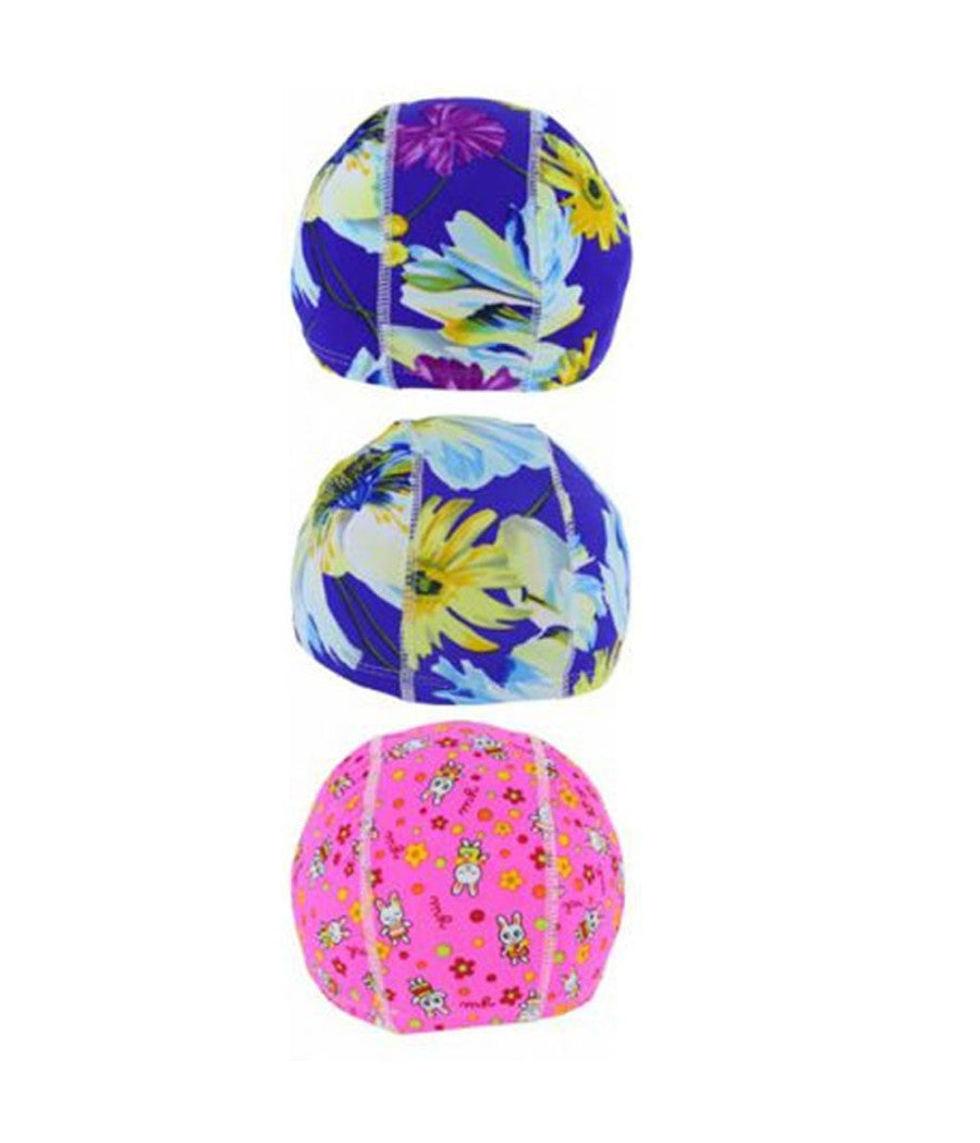 3 Pz Cuffia Piscina Mare Nuoto Stampata Varie Fantasie Con Fascia Elastica 2cm         