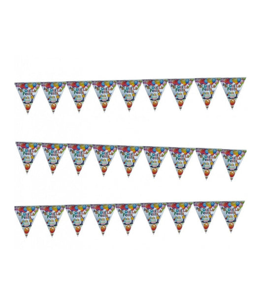 3 Pz Festoni à© Qui La Festa 9 Bandierine Compleanni Nascita Battesimo Festone         
