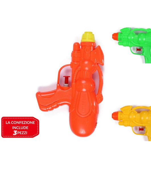 3 Pz Pistola Ad Acqua Giocattoli Gioco Per Bambini Mare Piscina Giardino 24 Cm         