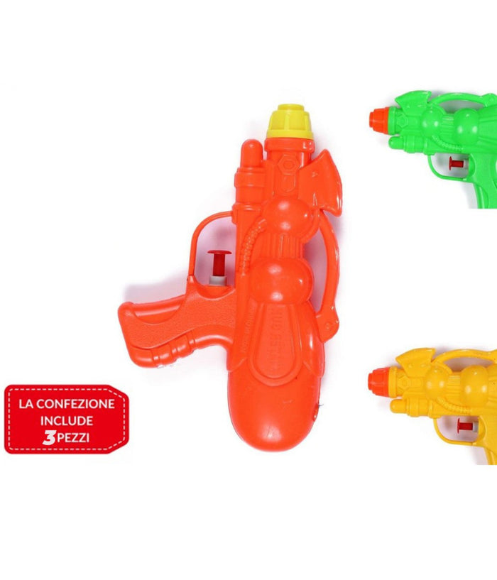 3 Pz Pistola Ad Acqua Giocattoli Gioco Per Bambini Mare Piscina Giardino 24 Cm         