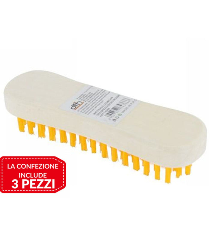 3 Pz Spazzola Per Indumenti Bucato Setole Pulizia Casa Lavaggio Vestiti In Legno         