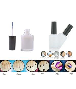 3 Smalti Uv Colla Adesivo Bianco Cartine Decorazioni Gel Ricostruzione Nail Art         