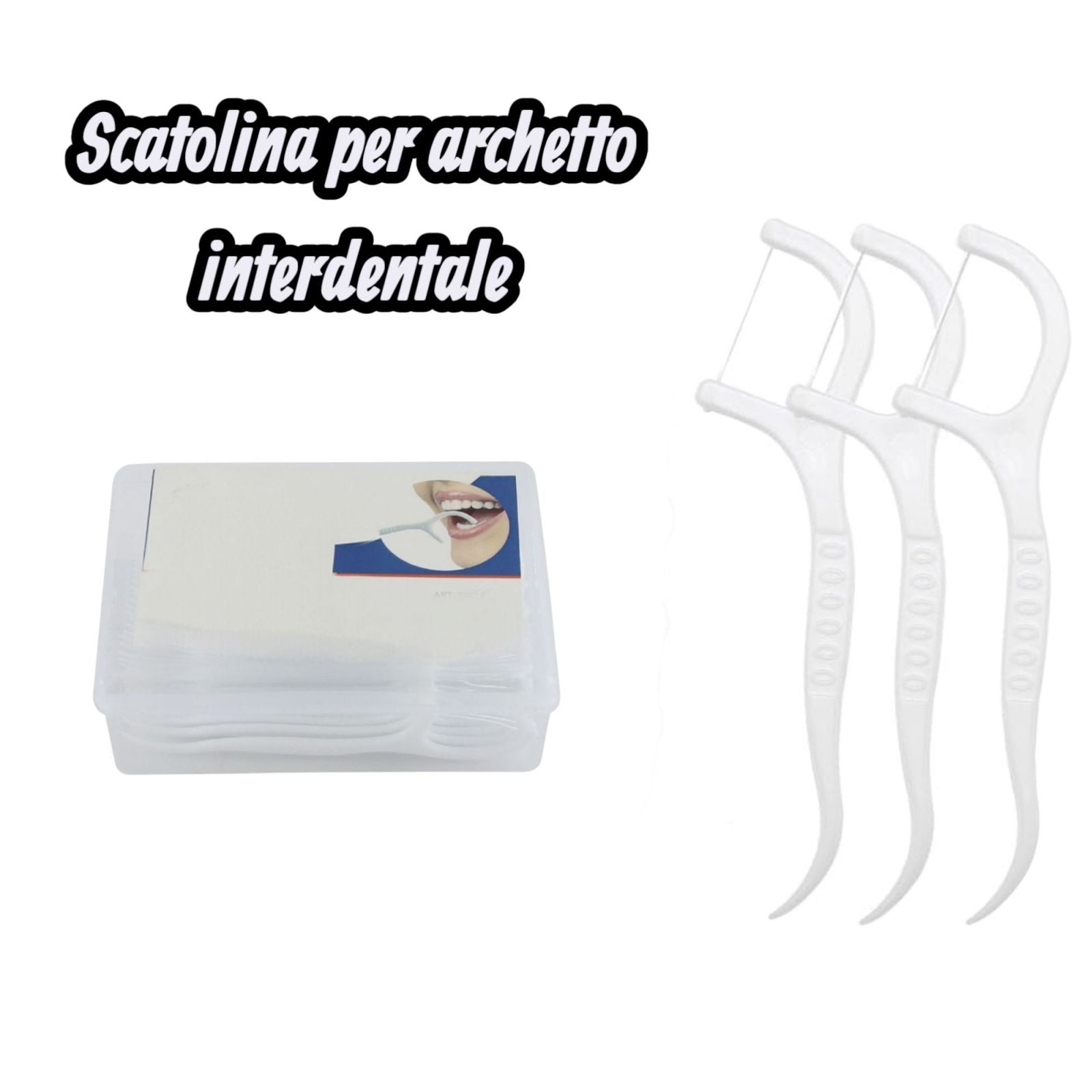 30 Pz Monouso Filo Interdentale 23mm Pulizia Denti Profonda e Delicata Art.72819