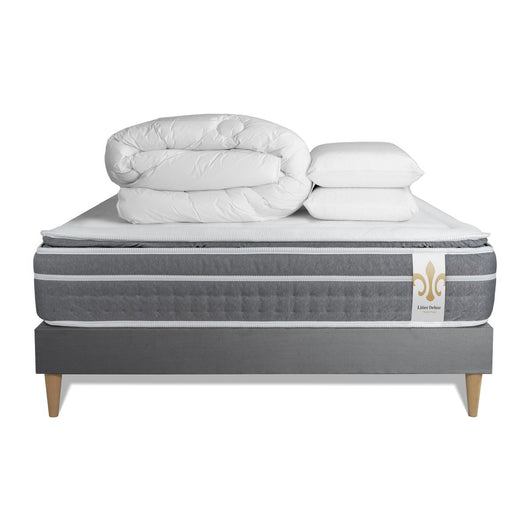 Pacchetto letto completo - Materasso 200x200cm + Box spring con doghe (kit) + 2 cuscini + Piumino - Trente PLUS